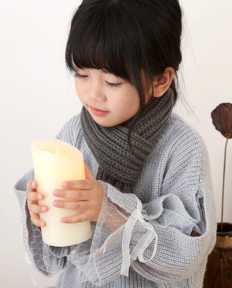 Levao Kids Winter Knitted Warm Scarf Boys Girls Toddlers Solid Color Soft Scarfs Neck Warmer - Image 4