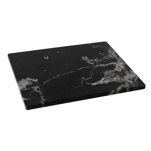 Adolif Black Marble Cutting Board For Kitchen, 16x20 Inch Large Marble Slab Pastry Board With Non-Slip Feet For Baking, Cheese, Charcuterie, Chocolate - Image 1