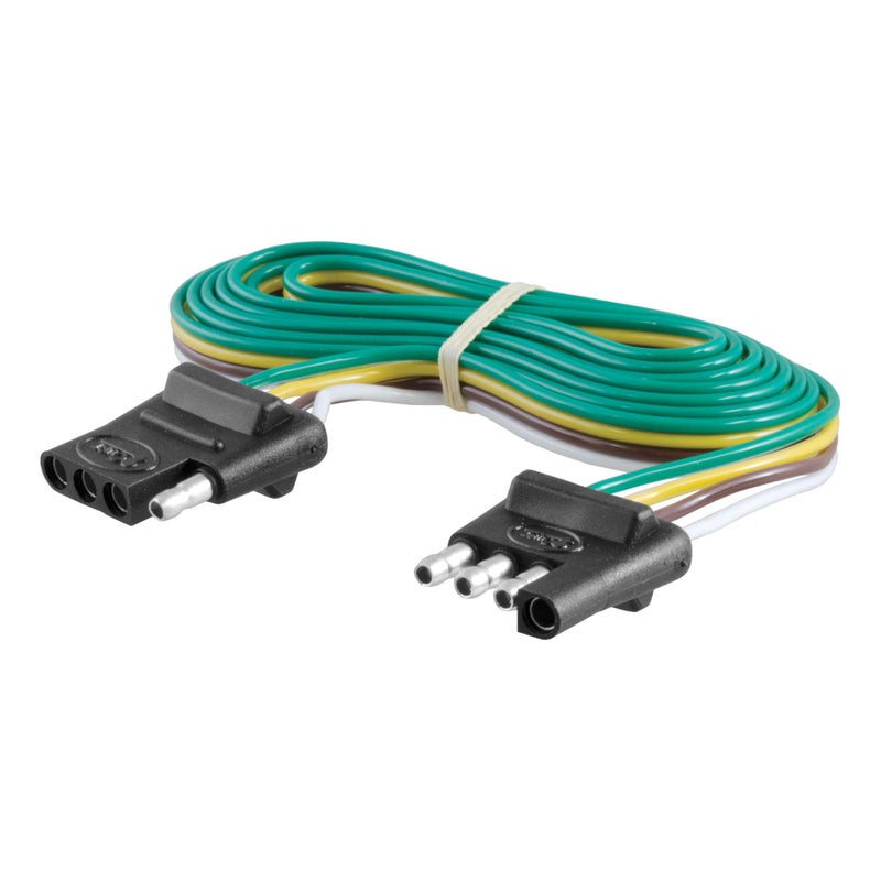 CURT 58050 VehicleSide and TrailerSide 4Pin Flat Wiring Harness with 72Inch Wires