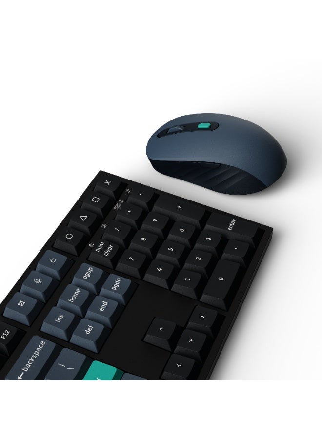 كيشرون كومبو Keychron B36 لوحة مفاتيح لاسلكية وماوس BM25، 108 مفتاح مقاس كامل، مفاتيح Scissor صامتة، اتصال ثلاثي الأوضاع، معدل استقصاء 1000 هرتز، تخطيط إنجليزي-عربي، أسود - Image 4