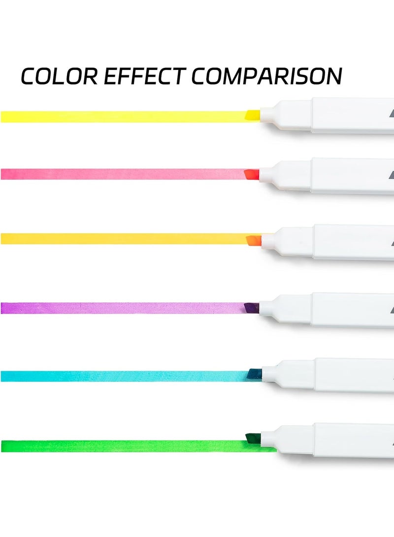 M&G Chenguang Pack HI-CUBE Highlighters, 6pcs Fluorescent Colors, Soft-Nib Chisel Tip with Fat Rectangular Barrel Design - No:AHMU1673 - Image 1