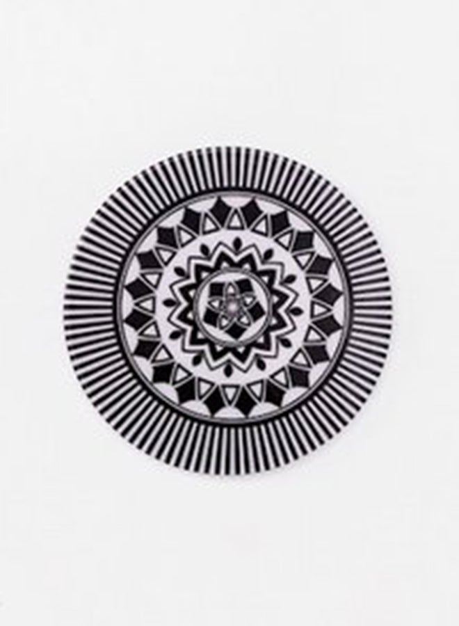 Bright Designs Melamine Ramadan Coaster 10 Pieces (D 10Cm)Black & White - Image 1