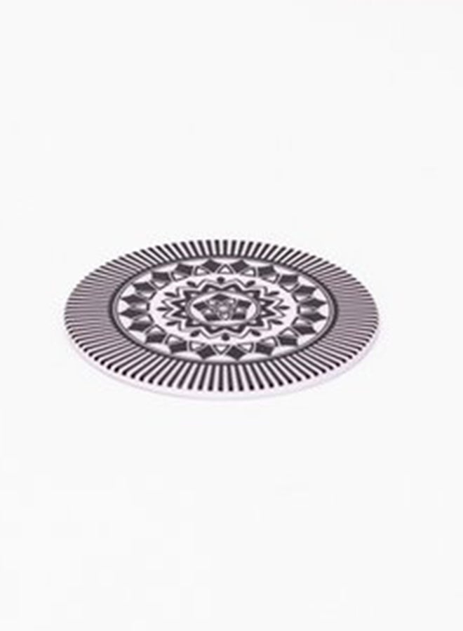 Bright Designs Melamine Ramadan Coaster 10 Pieces (D 10Cm)Black & White - Image 2