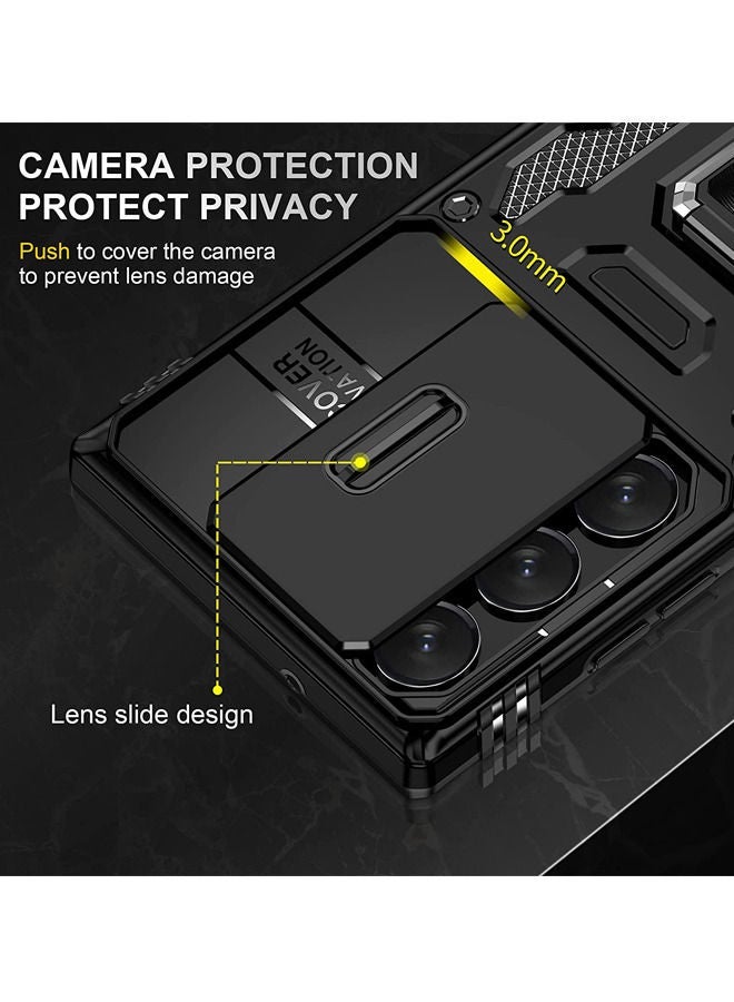 Captaintech Samsung Galaxy S23 Ultra Case with Screen Protector –Grade Shockproof Cover & Built-In Kickstand (Black) ﻿  - Image 5