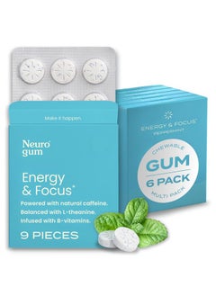 NeuroGum Energy Caffeine Gum (54 Pieces) - Sugar Free with L-theanine + Caffeine + Vitamin B12 & B6 - Nootropic Energy & Focus Supplement for Women & Men - Peppermint Flavor (Packaging May Vary)  - Image 1