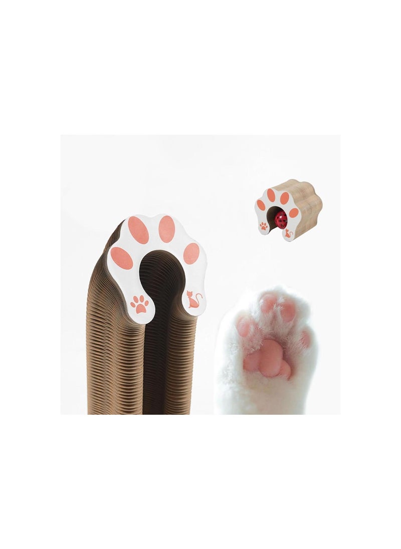 Generic - Kitten Curl, Kitten Curl Toy, Retractable Kitten Kurls Cat Toy, Recyclable and Durable, Interactive Scratch Pad Cat Toy with Toy Bell Ball, Indoor Interactive Scratch Pad (2pc) - Image 1