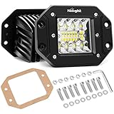 Nilight Nilight 14024C-B 2PCS 42W Flush Pods Upgraded Spot Flood Combo Beam Driving LED Work Backup Reverse Grill Mount Light  - Image 1