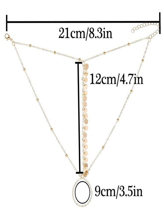 Obmyec 2PCS Boho Beaded Foot Chain Layered Sequin Barefoot Sandals Pearl Ankle Bracelet Summer Beach Ankle Chain Jewelry for Women (Sequin) - Image 2