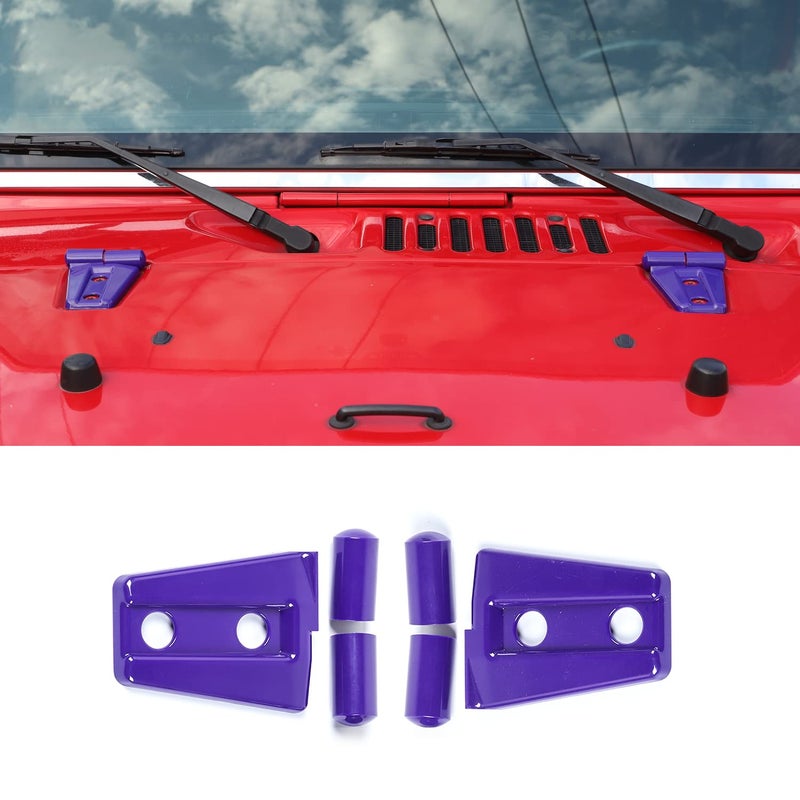 SQQP Hood Hinge Cover Trim Kit 2Pcs for 20072018 Jeep Wrangler JK JKU Purple