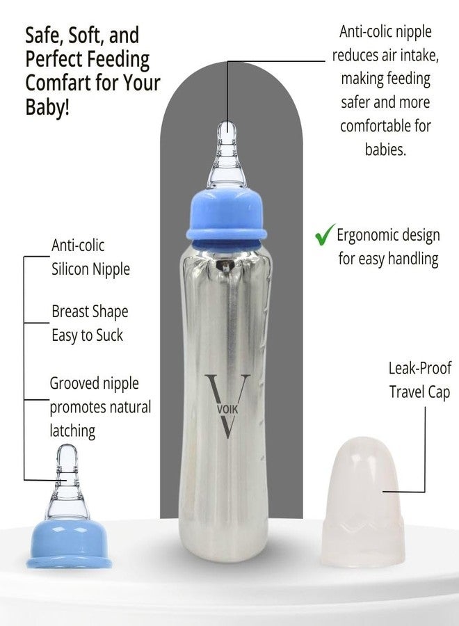 VOIK Vega AKA Stainless Steel Feeding Bottle | 304 Food-Grade Steel | BPA-Free | Leak Proof | Eco-Friendly Baby Bottle (240 Ml) - Image 5