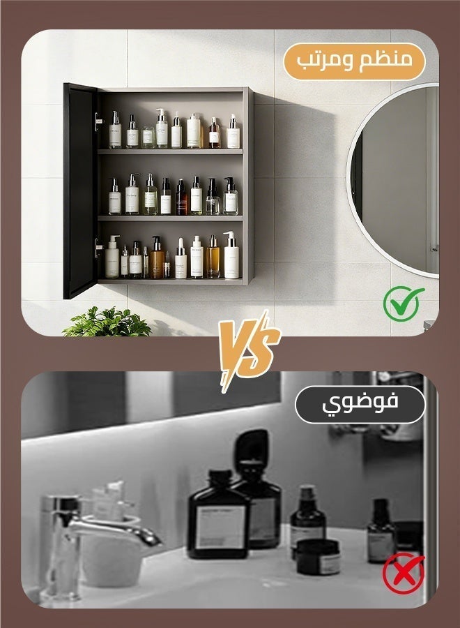 Sharpdo LED Bathroom Mirror 50x70cm with Anti-Fog - Smart Vanity Mirror with Touch Light - Waterproof Wall-Mounted Cabinet - Image 5