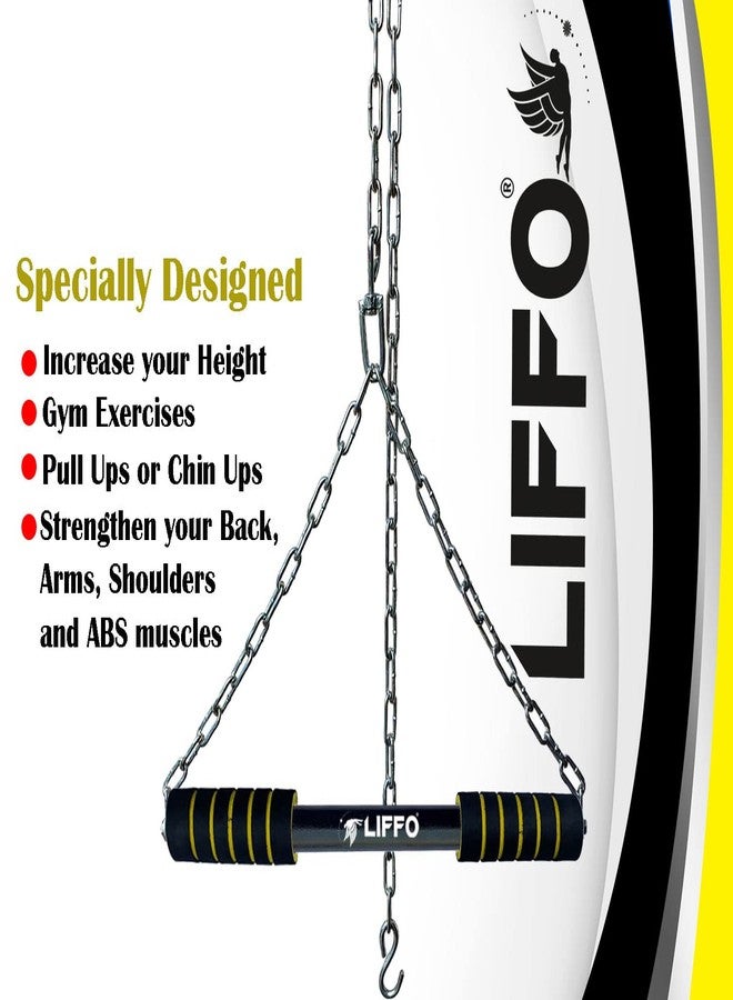 Liffo® Pull Up Bar Height Increasing Chain Hanging Rod Exercise, Fitness, Chin-up Bar with Weight Lifting Gloves (5FT) - Image 3
