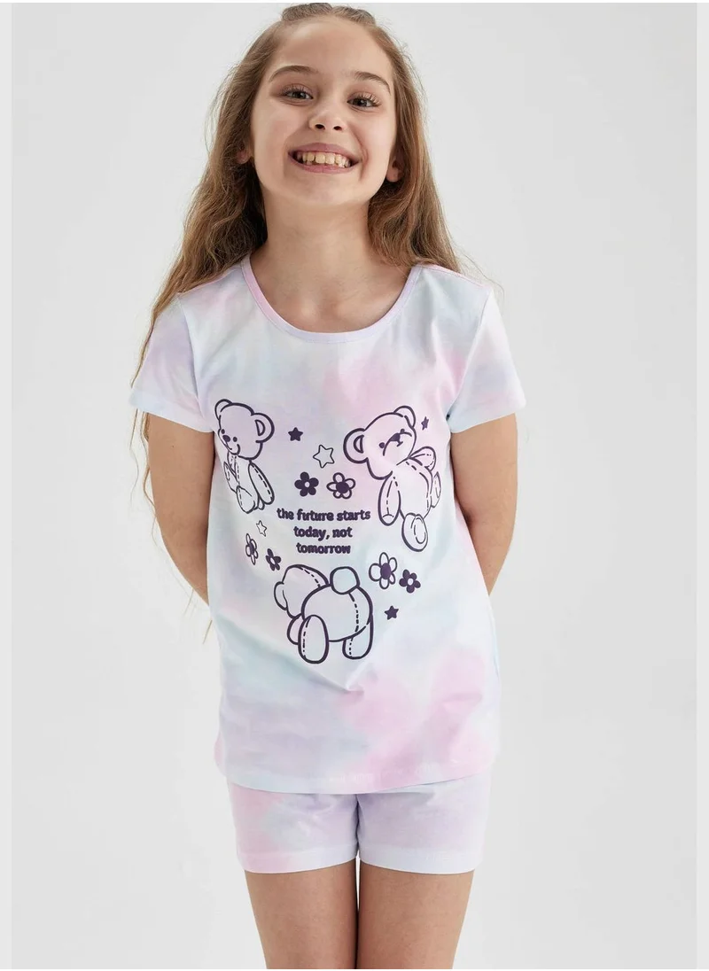 DeFacto Girl Short Sleeve Knitted Pyjamas