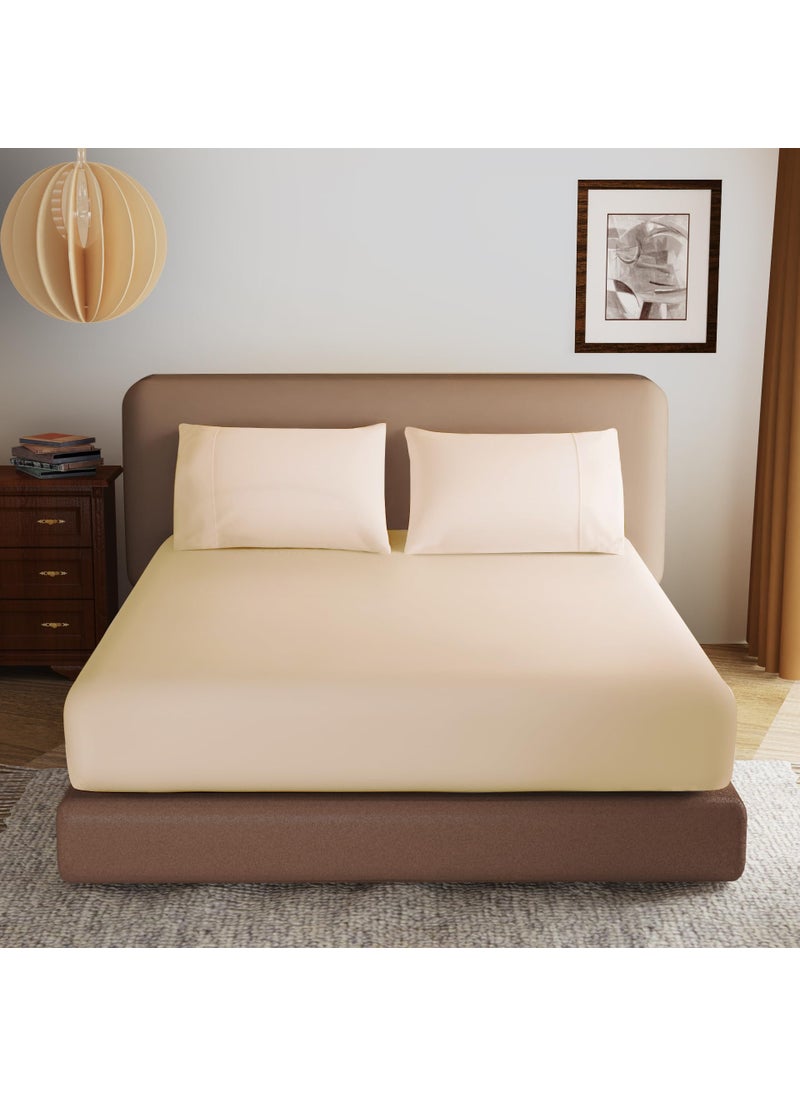 Zaizaihome 100% Egyptian Cotton Fitted Sheet Twin Size  600 Thread Count  Single Fitted Sheet Only 8 -16"" Deep Pocket Sheet  Soft & Elastic Sateen Weave Bottom Sheet for Home(Beige  Twin)  - Image 1