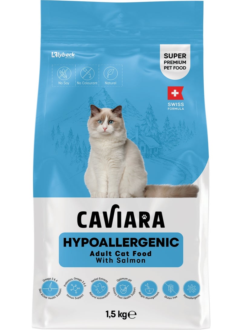 Caviara Hypoallergenic Adult Cat Food  with Salmon1,5 Kg