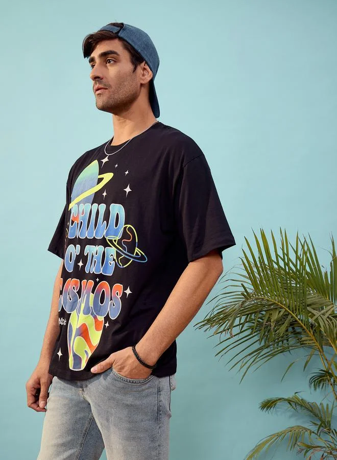 Mascln Sassafras Mascln Sassafras Cosmos Graphic Print Oversized T-Shirt
