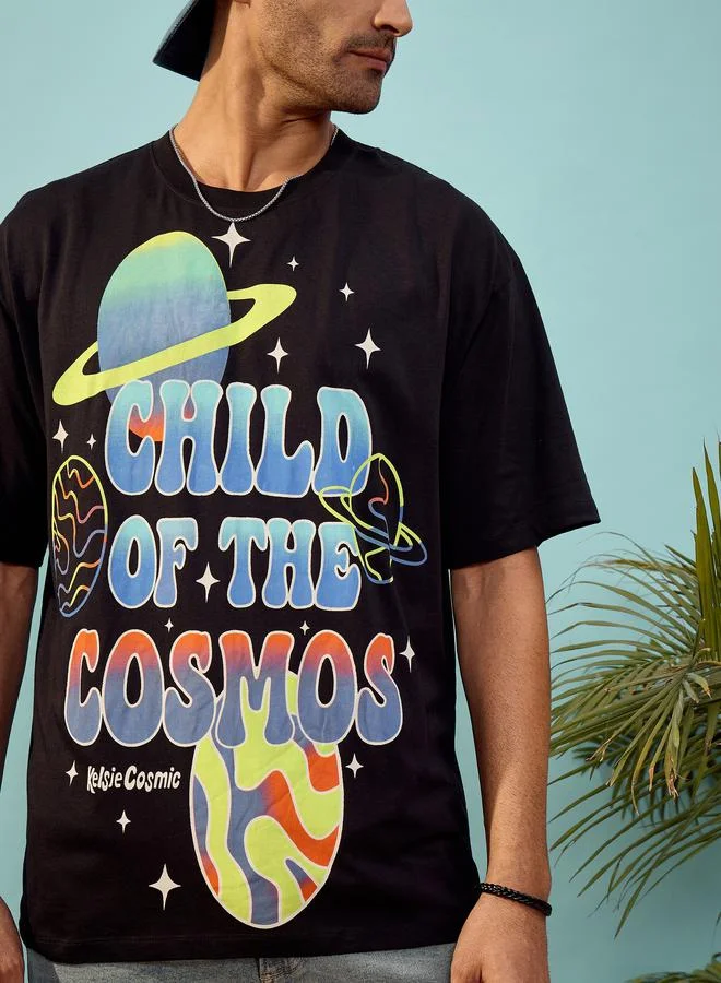 Mascln Sassafras Mascln Sassafras Cosmos Graphic Print Oversized T-Shirt