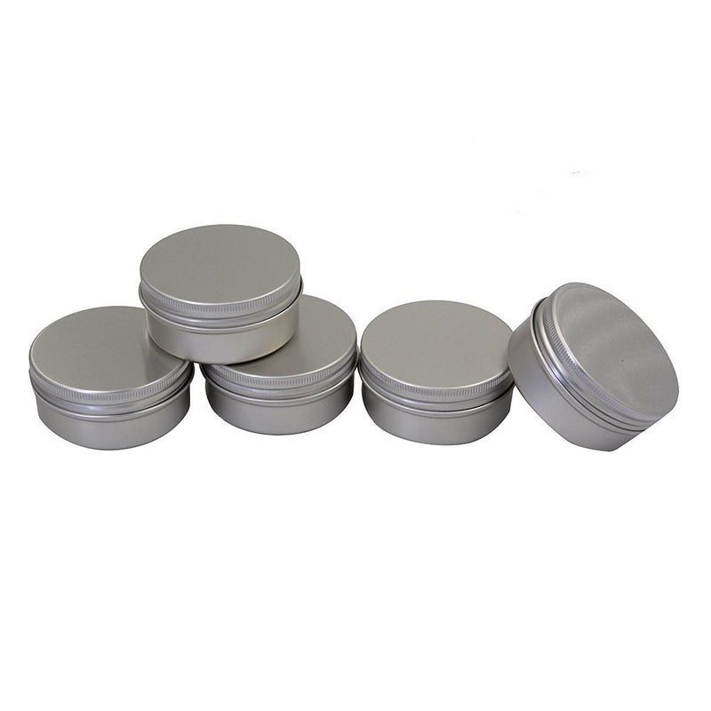 CTKcom 1/2-Ounce Metal Steel Tins Screw Top Flat Aluminum Silver Slide Round Tin Containers,1/2-Ounce Metal Steel Tin For Lip Balm,Crafts,Cosmetic,Candles,Travel Storage Kit (Pack of 10)
