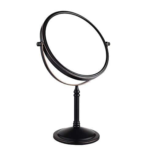 Nicesail Tabletop Magnifying Makeup Mirror with 10X Magnification DoubleSide Magnified Mirror 360 Swivel Cosmetic Mirror for Table Desk Bathroom Vanity No Light Oil Rubbed Bronze 8 Inch 10X - Image 1