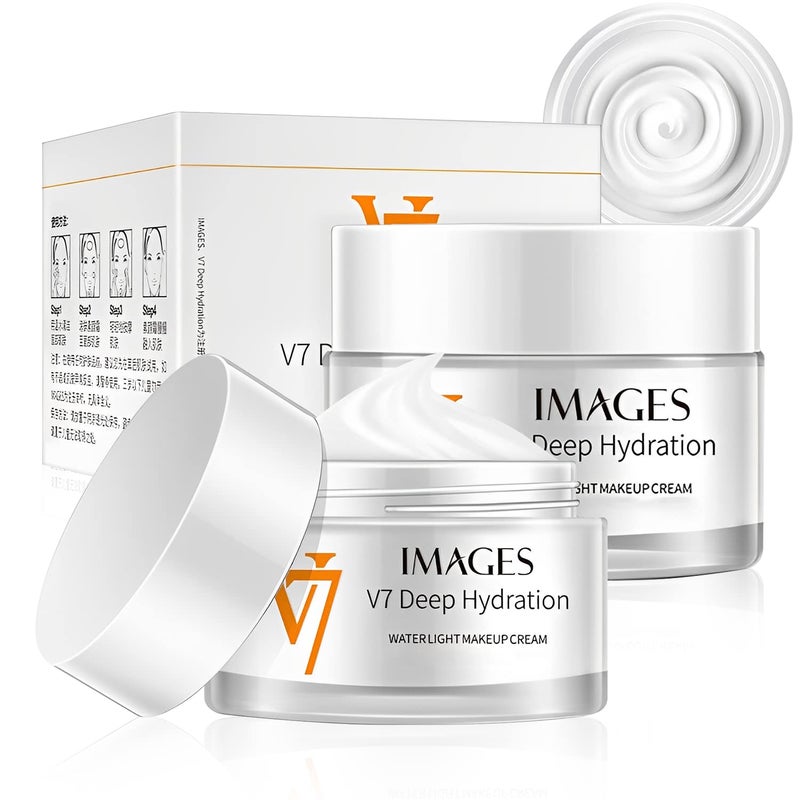 Rednow Moisturizing CreamV7 Deep Hydration Waterlight Makeup Cream V7 Korea Cream Face Moisturizer for All Skin TypeNatural Cream Young Skin Water2 PCS
