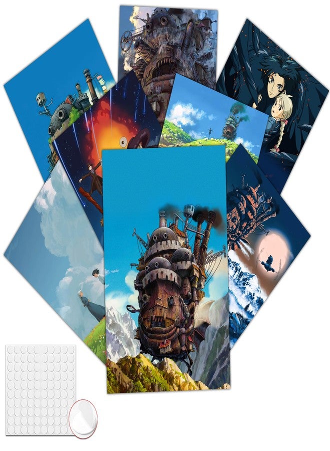 Pounchi Castle Anime Posters (8 Pcs with Glue Dots) 11.4" x 16.5" Japanese Anime HD Printing Poster Unframed Version for Room Bedroom Club Wall Art Decor for Teens - Image 1