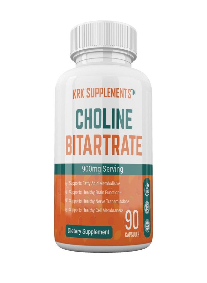 KRK SUPPLEMENTS Choline Bitartrate 900mg per serving 90 capsules KRK SUPPLEMENTS - Image 1