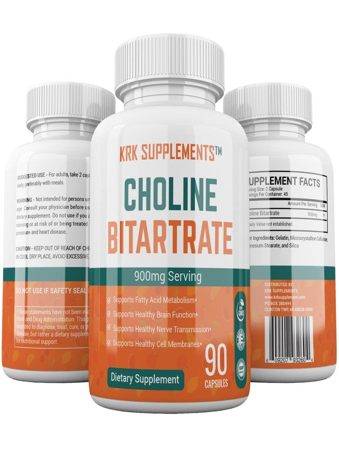 KRK SUPPLEMENTS Choline Bitartrate 900mg per serving 90 capsules KRK SUPPLEMENTS - Image 4