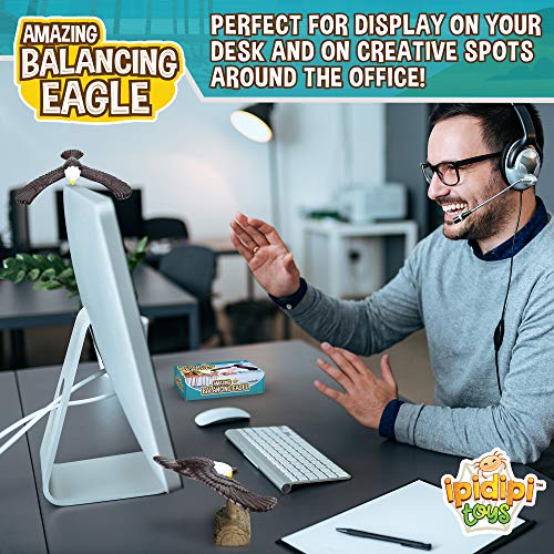 IPIDIPI TOYS Balancing Bird for Finger - Physics and Science Fun - Finger Balance for Party Giveaways, Retro Magic Gift, Stocking Stuffers - 7.5" Wingspan Eagle, Pack of 2 - Image 4