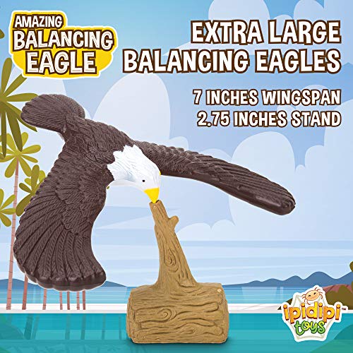 IPIDIPI TOYS Balancing Bird for Finger - Physics and Science Fun - Finger Balance for Party Giveaways, Retro Magic Gift, Stocking Stuffers - 7.5" Wingspan Eagle, Pack of 2 - Image 5