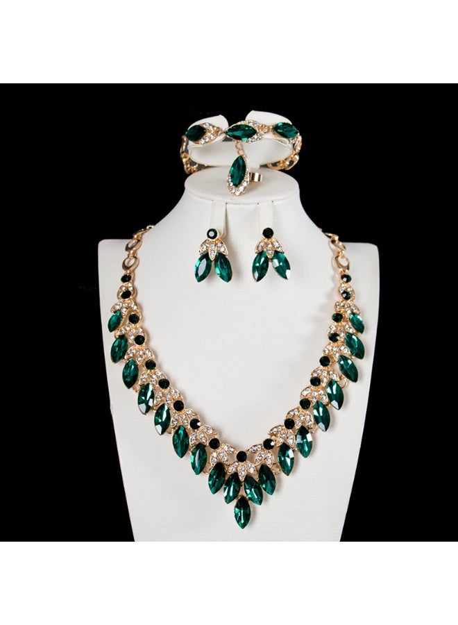 NIBEMINENT Gemstone Four-Piece Set for Formal Events and Parties