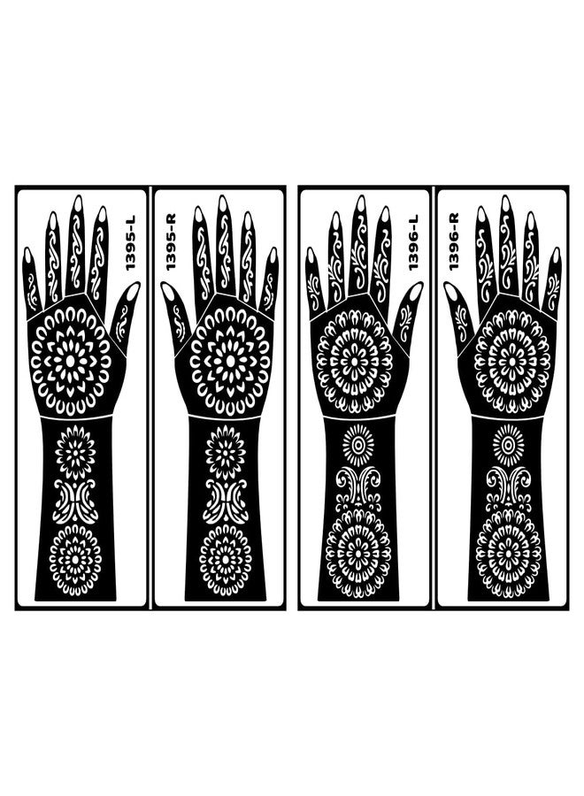 ORDERSHOCK Stylish Mehndi Hand Design Stencil Sticker Easy Peel Template For Traditional Festivals And Special Occasions - Image 2