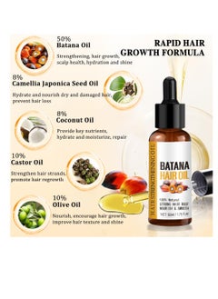 Mysense Mysense Batana Natural Hair Growth Oil with Organic Castor & Coconut Oils for Women and Men, Moisturizing & Strengthening Serum for Scalp & Hair Care  - Image 2