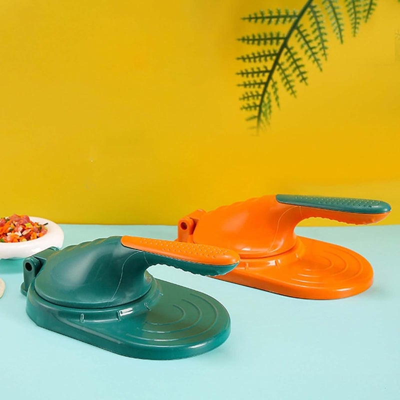 klarako Manual Tortilla Maker, Dumpling Wrapper Gadget Making Dumpling Skin Presser for Restaurant Baking Cooking Pancakes Dumpling, Orange - Image 2
