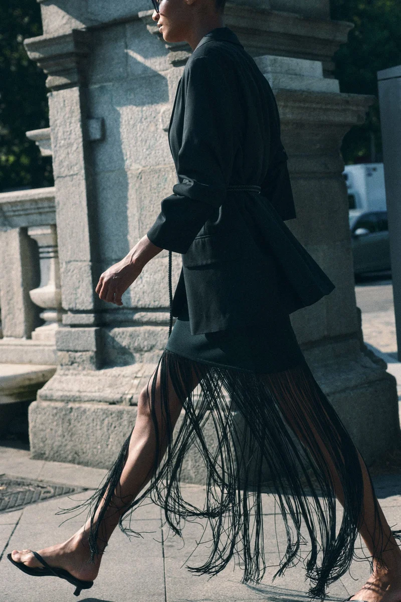 H&M Fringe-trimmed skirt