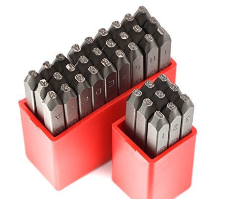 WKSTOOL 36pcs Heavy Duty Steel Stamp Uppercase Letters and Number 5/64 2mm Hand Stamping Character Mark Code Alphabet Punch Kit for Bracelet Ring Jewelry Sheet Metal Plate Making Mold Die - Image 4