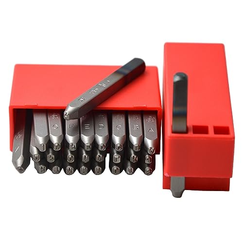 WKSTOOL 36pcs Heavy Duty Steel Stamp Uppercase Letters and Number 5/64 2mm Hand Stamping Character Mark Code Alphabet Punch Kit for Bracelet Ring Jewelry Sheet Metal Plate Making Mold Die - Image 3