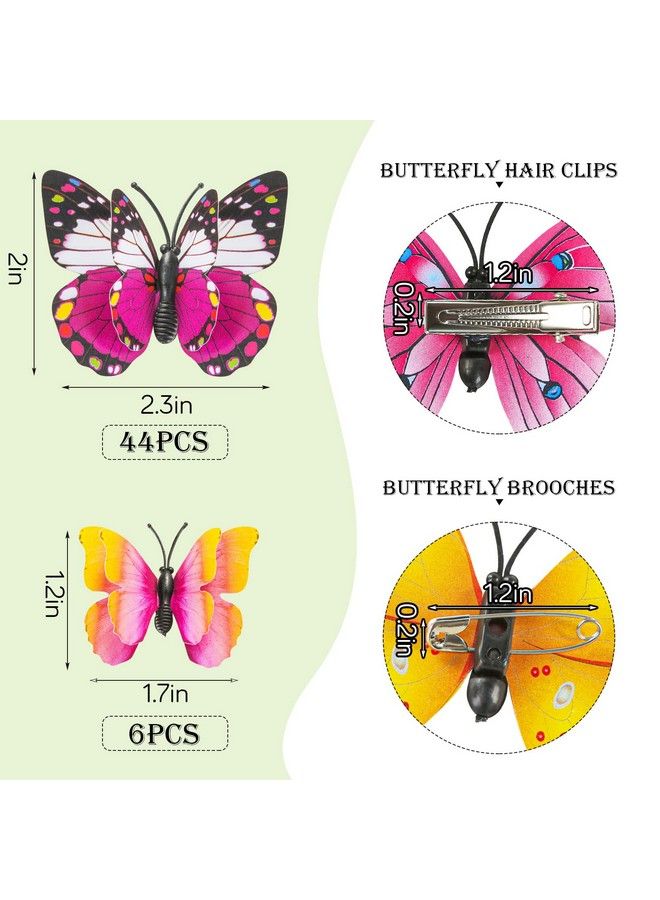 VGoodall Butterfly Hair Clips，50Pcs Colorful Butterfly Barrettes Butterfly Decoration 3D Butterflies Lawn For Diy Kids Teens Women Hair Accessories Party Favors Wedding Birthday - Image 4
