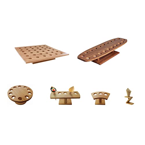 PacknWood باكنوود 210SBAM20 - حامل مخروط الطعام من الخيزران وعرض تمكي - حامل مخروط الخيزران القابل للتحلل الحيوي للمقبلات، السوشي، الآيس كريم (20 فتحة، 19.6" × 5.9") - Image 3