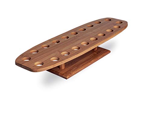 PacknWood باكنوود 210SBAM20 - حامل مخروط الطعام من الخيزران وعرض تمكي - حامل مخروط الخيزران القابل للتحلل الحيوي للمقبلات، السوشي، الآيس كريم (20 فتحة، 19.6" × 5.9") - Image 1