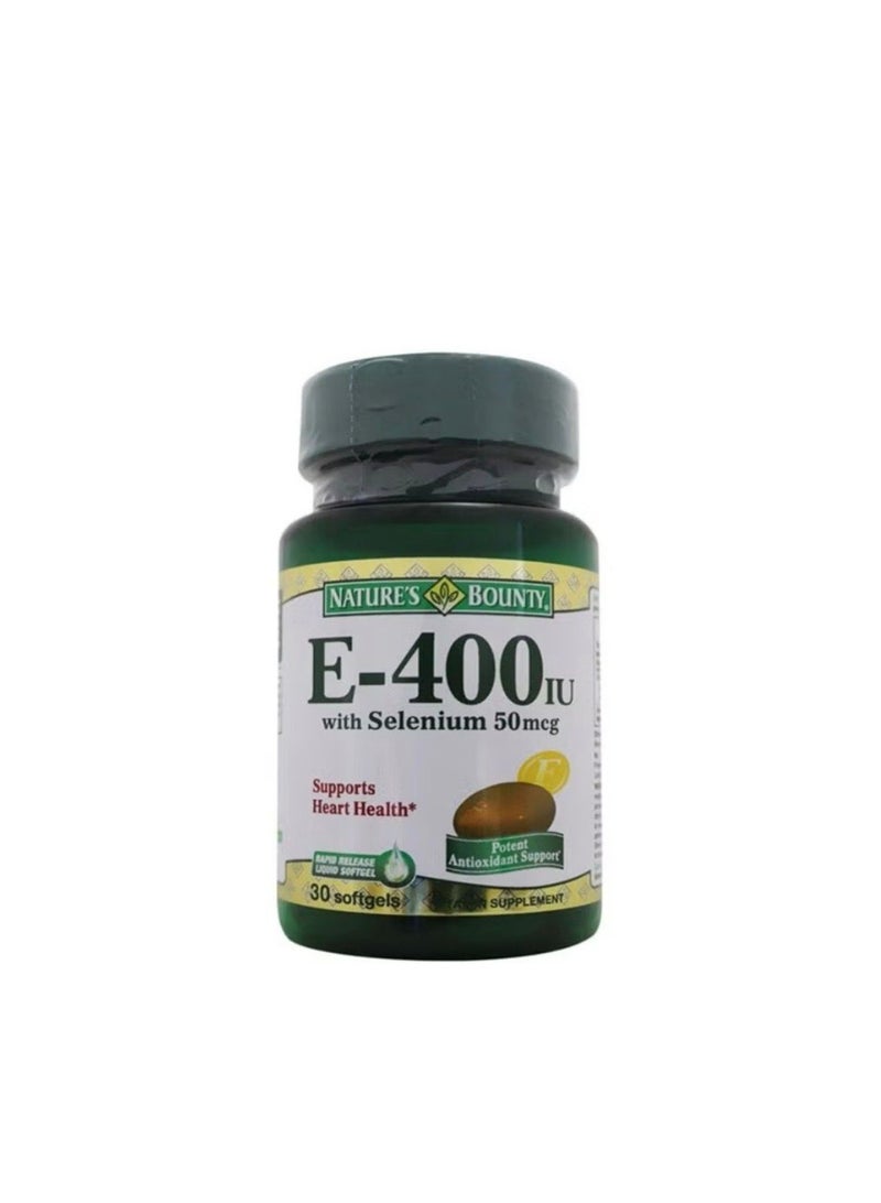 natures bounty Vitamin E-400 Iu with Selenium 50Mcg - 30 Soft gels