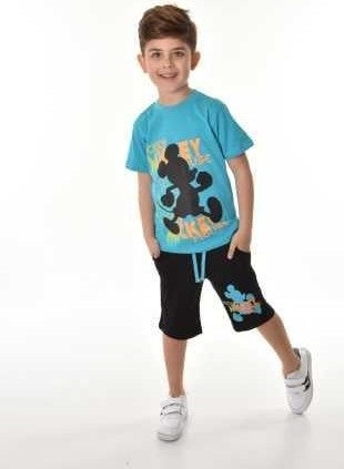 Trendimizbir Mickey Printed Boy Shorts Summer Set 
