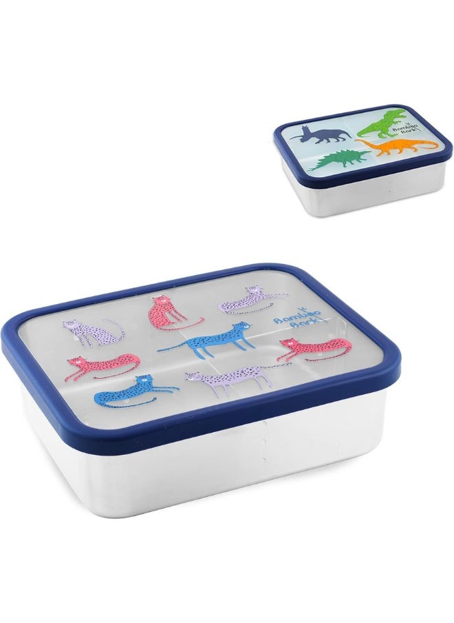Bamboo Bark - Bamboo Bark Stainless Steel Kids Lunch Box - Bento Lunch Box with Divided Compartments - BPA-Free & Dishwasher Safe - Perfect for School and Picnics - Image 1