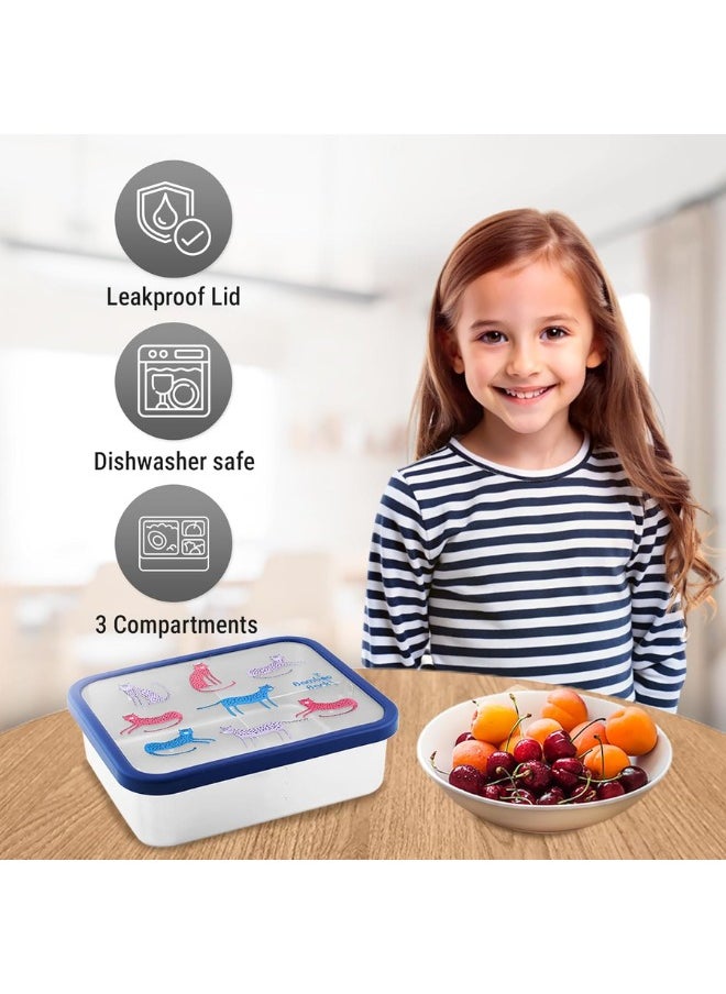Bamboo Bark - Bamboo Bark Stainless Steel Kids Lunch Box - Bento Lunch Box with Divided Compartments - BPA-Free & Dishwasher Safe - Perfect for School and Picnics - Image 1
