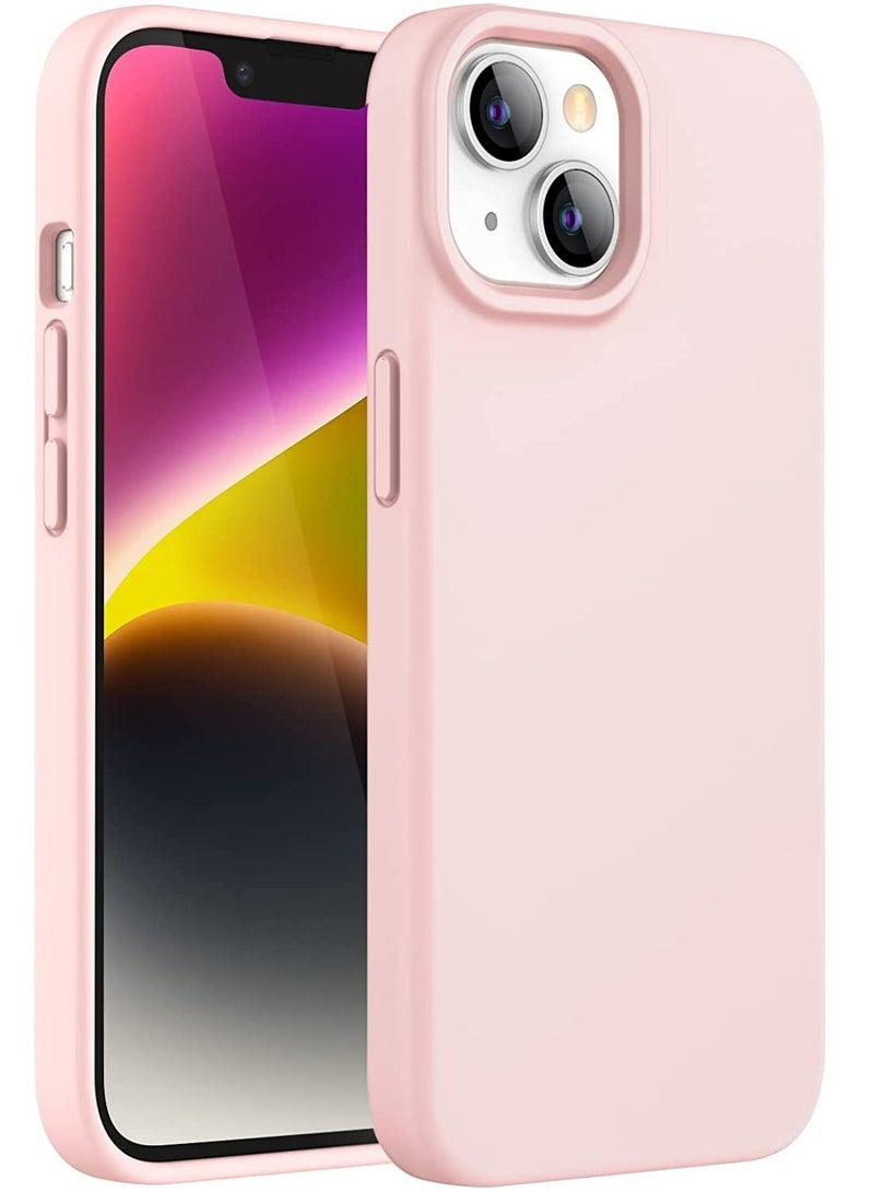 ELTRAZONE Silicone Case for iPhone 14 6.1-Inch, Silky-Soft Touch Full-Body Protective Phone Case, Shockproof Cover with Microfiber Lining (Pink) - Image 1