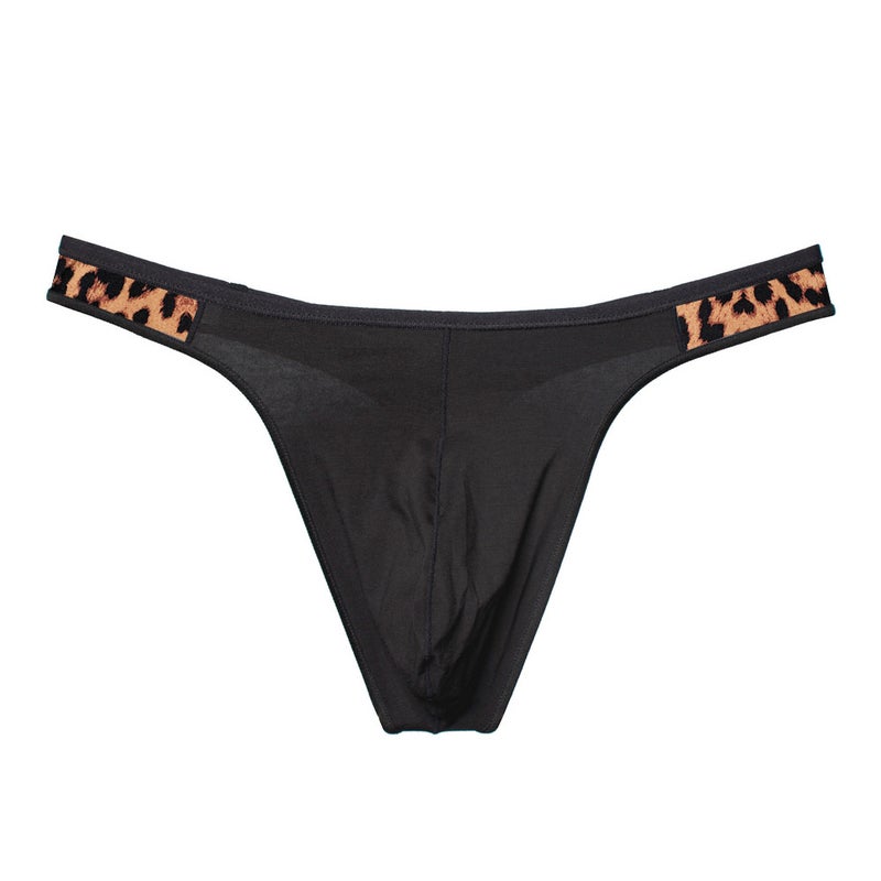 Mens Sporty Thong Cotton Underwear Comfort Fit T-Pants Leopard  - Image 1