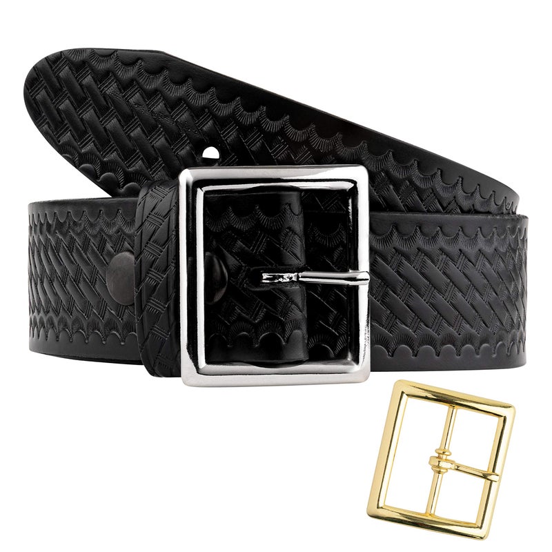 Perfect Fit Shield Wallets Perfect Fit Leather Basket Weave 1.75 Garrison Belt, Tactical First Response Police & Security, Black  - Image 1