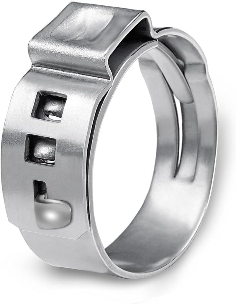 PADTON 50 PCS 3/4 Inch PEX Cinch Clamp Rings, Stainless Steel Pex Fittings Crimp Rings Pinch Clamps for PEX Tubing Pipe Fitting Connections (3/4 Inch) - Image 1