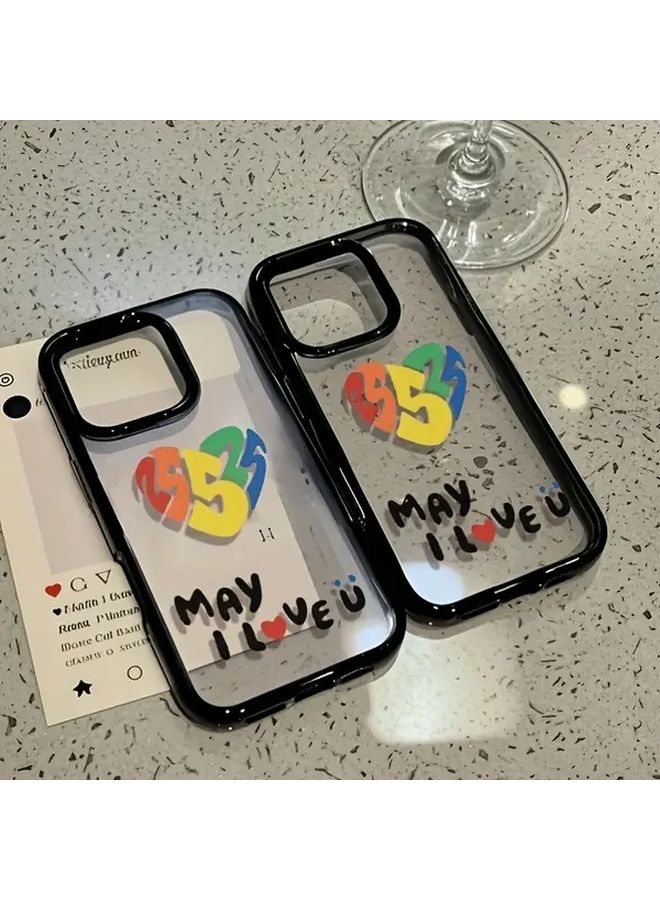 Mayday Graffiti Acrylic Transparent Anti Drop Phone Case For iPhone 15 Plus Black - Image 1