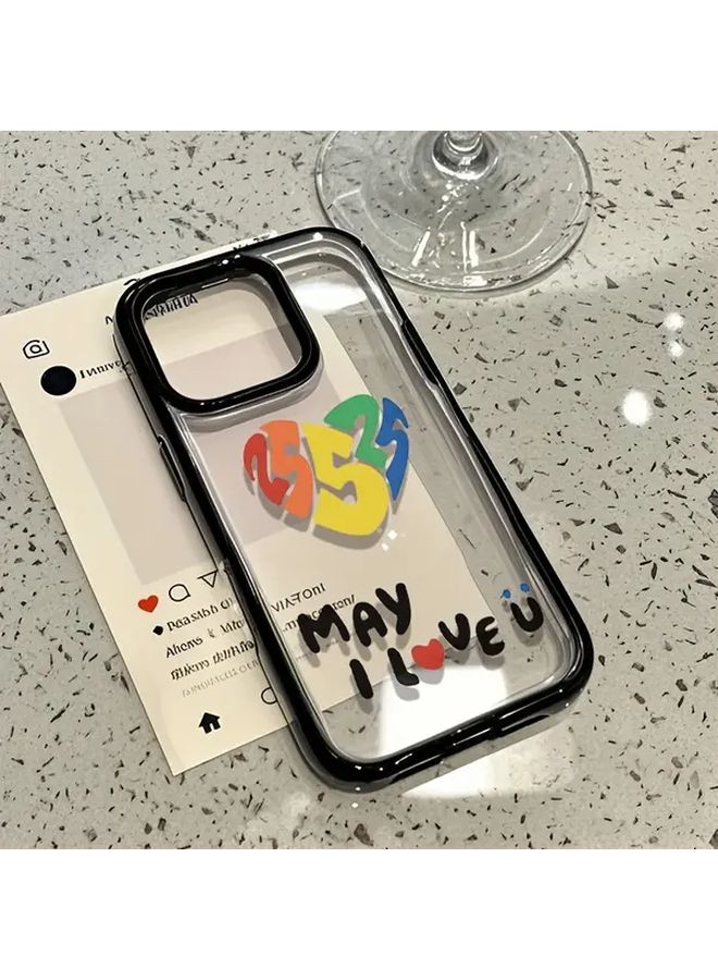 Mayday Graffiti Acrylic Transparent Anti Drop Phone Case For iPhone 15 Plus Black - Image 2