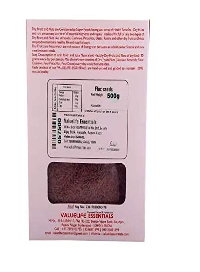 Value Life Essentials Valuelife Flax Seeds Brown - 500g - Image 2